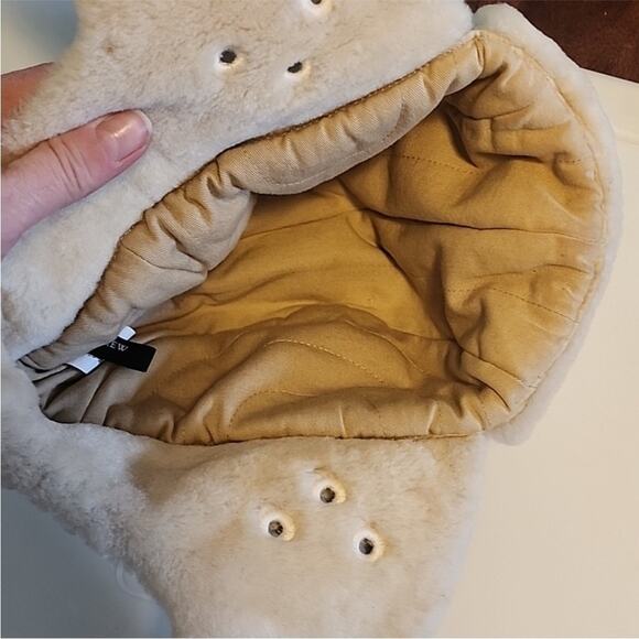J.Crew White Tartan Shearling Plaid Trapper Hat with Ear Flaps main image 4